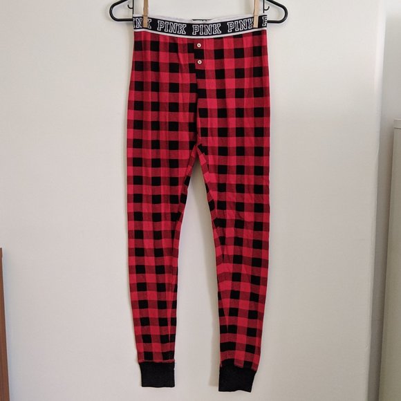 PINK Victoria's Secret Thermal Buffalo Plaid PJ Set - Picture 4 of 5